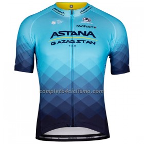 Maglia 2022 Astana Qazaqstan Manica Corta Blu